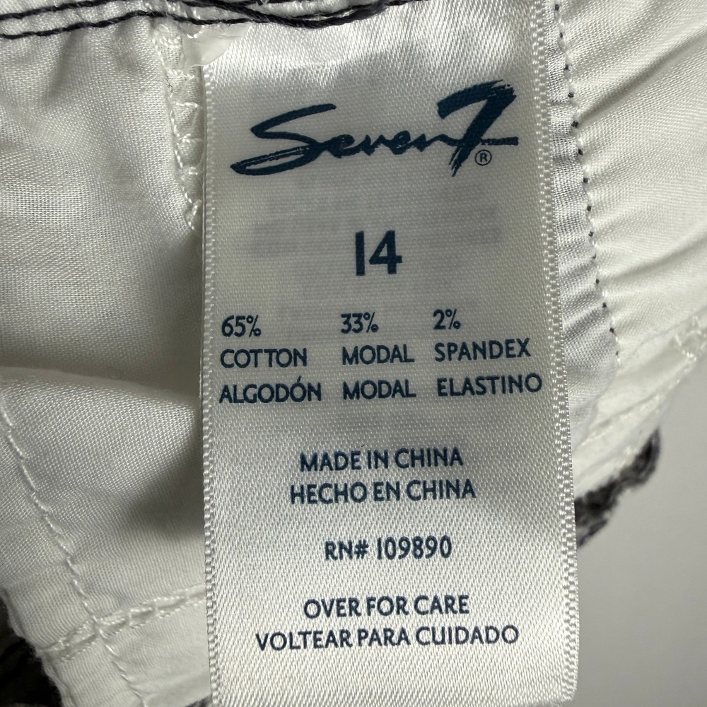 Seven7 Tummyless High Rise Skinny Jeans Womens 14 Grey Snake‎ Print Stretch - Picture 6 of 9